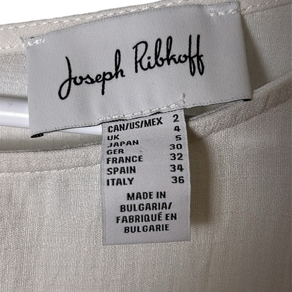 Joseph Ribkoff white heavy lace Trim Blouse.PTP 19”, OVERSIZED,sheer,boxy - Picture 7 of 16